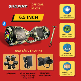 Xe điện cân bằng, Bánh lớn 6.5 inch, Khung kim loại, Thời gian sử dụng lâu+Phát nhạc+Đèn LED. Kèm tay cầm cho 2 xe