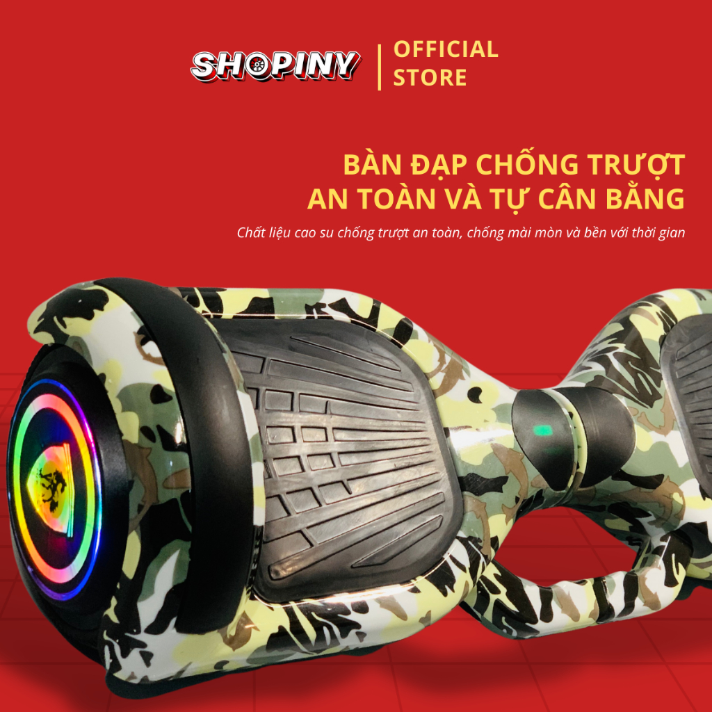 Xe điện cân bằng, Bánh lớn 6.5 inch, Khung kim loại, Thời gian sử dụng lâu+Phát nhạc+Đèn LED. Kèm tay cầm cho 2 xe