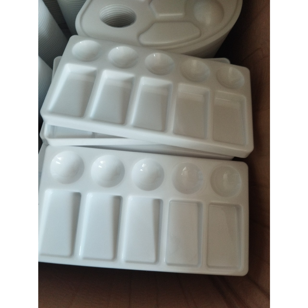 Khay pha màu chữ nhật 10 ngăn acrylic sơn dầu