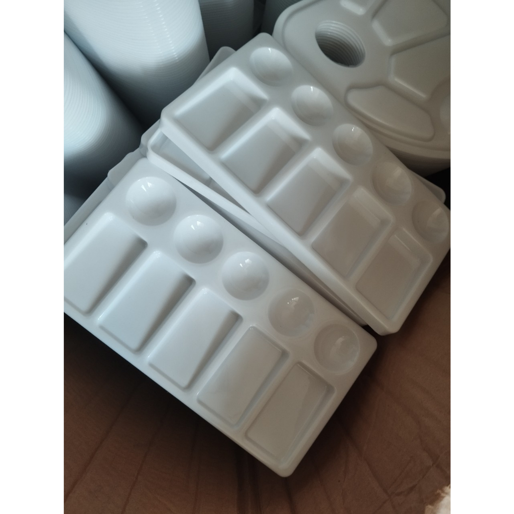 Khay pha màu chữ nhật 10 ngăn acrylic sơn dầu