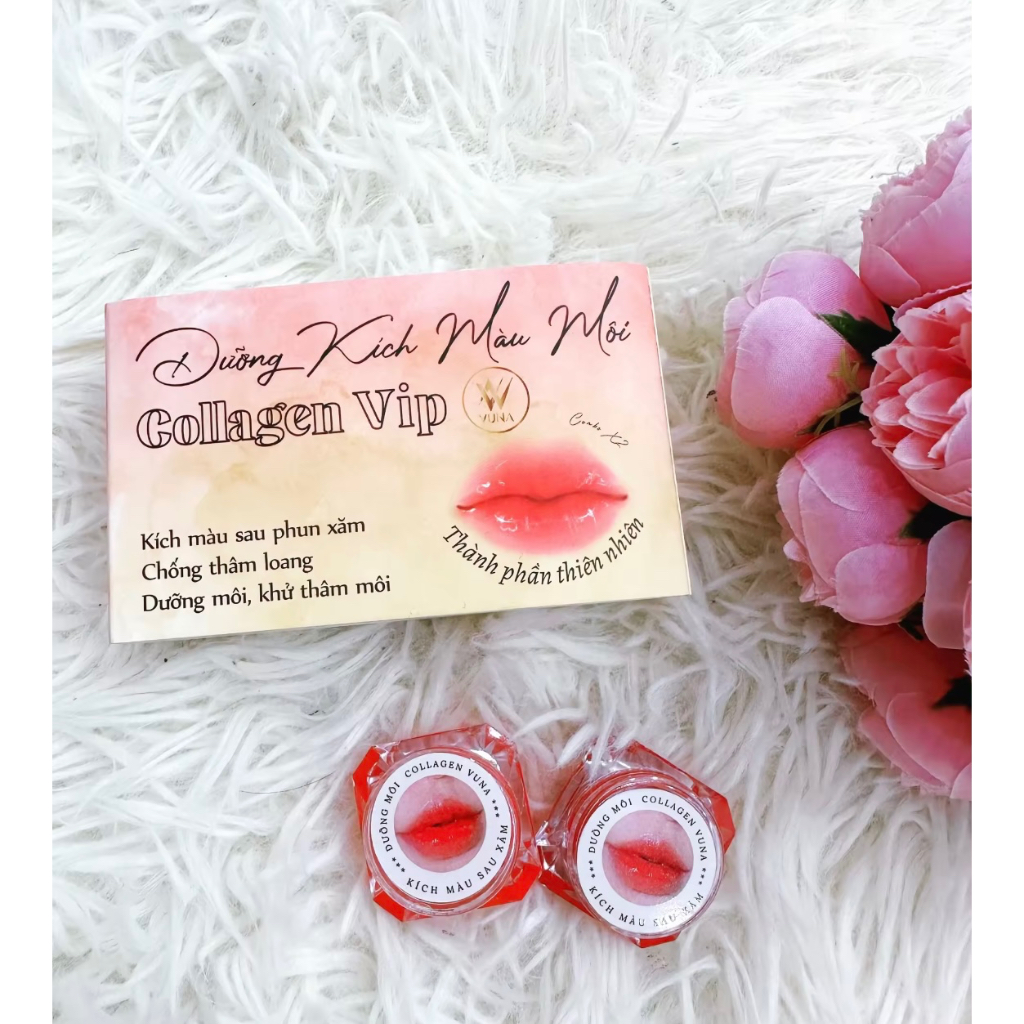 Dưỡng môi - dưỡng kích màu môi sau xăm collagen Vip