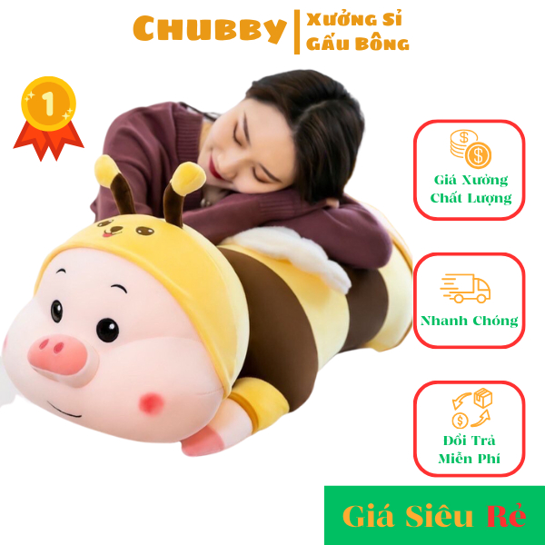 Gấu Bông Lợn Biến Hình 👼 HÀNG GIÁ XƯỞNG 👼 Gấu Bông Biến Hình Cosplay Gấu Bông Lợn Ong Dễ Thương Kích Thước 1m - 1m2 Cute
