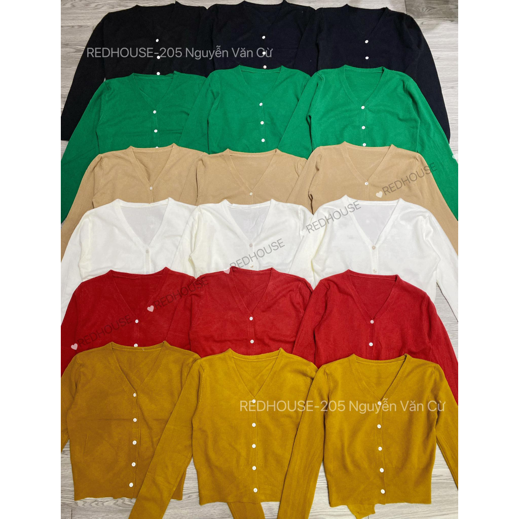 Áo cardigan tay dài cổ tim