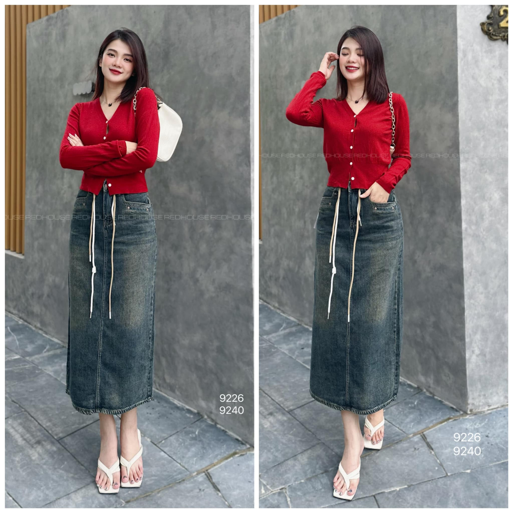 Áo cardigan tay dài cổ tim