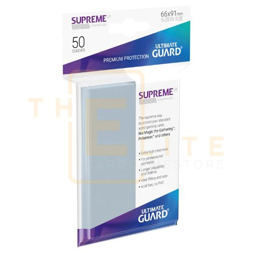 Bọc bảo vệ thẻ bài (Sleeve) Ultimate Guard - SUPREME UX - Màu Trong Suốt (Frosted) - Túi 50 cái - Standard Size