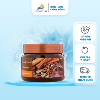 Tẩy tế bào da chết toàn thân body Quế Hồi và Cà Phê của Nga giúp da trắng sáng mịn màng 380g - SUN STORE