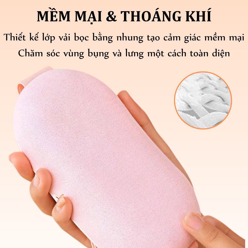 Máy Chườm Bụng ACK, Massage Làm Ấm Giảm Đau Cho Phụ Nữ Đến Kì Sạc Tích Điện