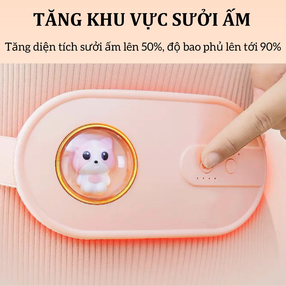 Máy Chườm Bụng ACK, Massage Làm Ấm Giảm Đau Cho Phụ Nữ Đến Kì Sạc Tích Điện