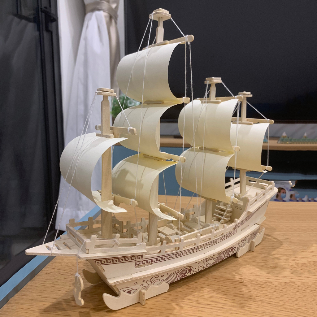 Đồ chơi lắp ráp gỗ 3D Mô hình Thuyền Thương Gia WP-168