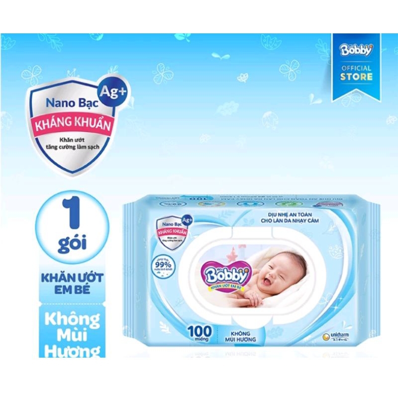 Khăn ướt Boby cao cấp chính hãng 5 gói  loại 100 miếng