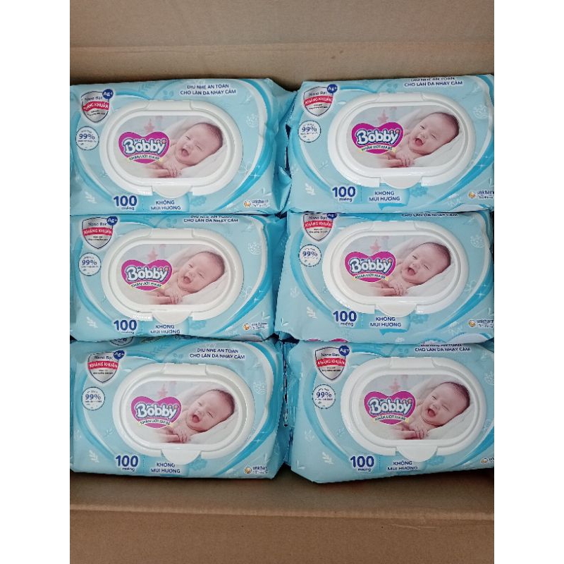 Khăn ướt Boby cao cấp chính hãng 5 gói  loại 100 miếng