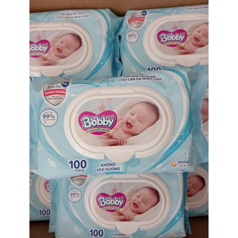 Khăn ướt Boby cao cấp chính hãng 5 gói  loại 100 miếng