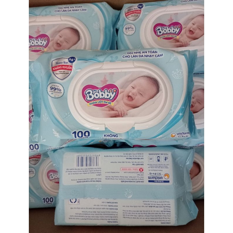 Khăn ướt Boby cao cấp chính hãng 5 gói  loại 100 miếng