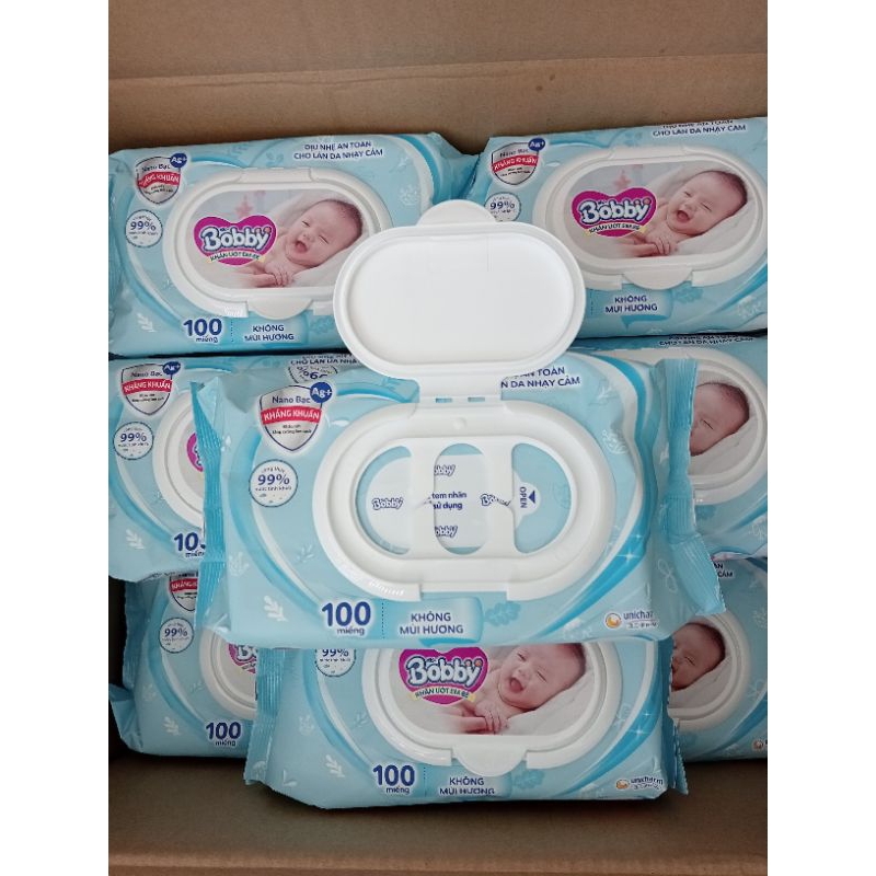 Khăn ướt Boby cao cấp chính hãng 5 gói  loại 100 miếng