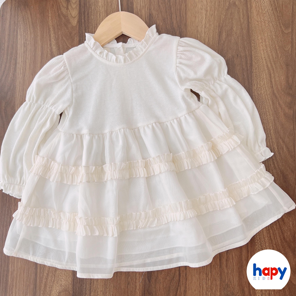 Váy bé gái thu đông mẫu thiết kế 2023, váy công chúa cho bé gái từ 9 tháng đến 6 tuổi thương hiệu Hapykids V23.08