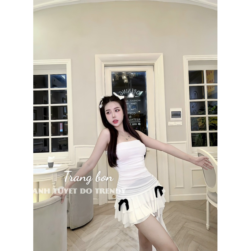 Đầm body quây rúm bèo tua rua siêu xinh