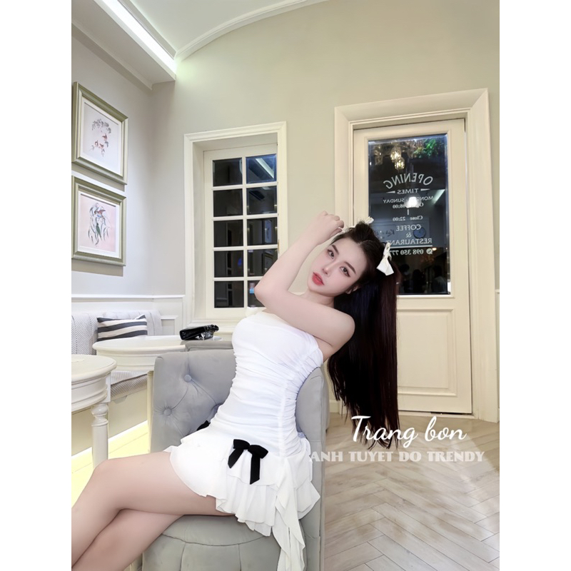 Đầm body quây rúm bèo tua rua siêu xinh