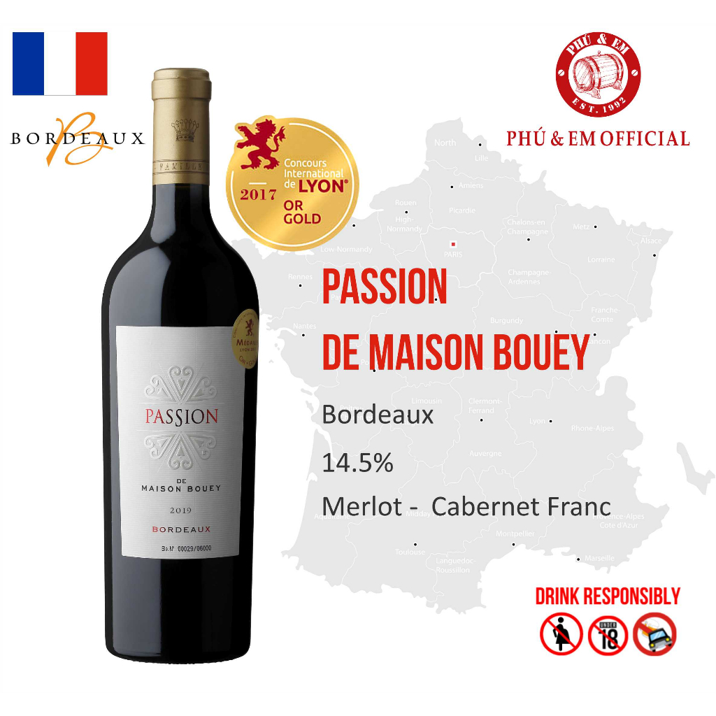 Rượu Vang Đỏ Pháp Passion de Maison Bouey