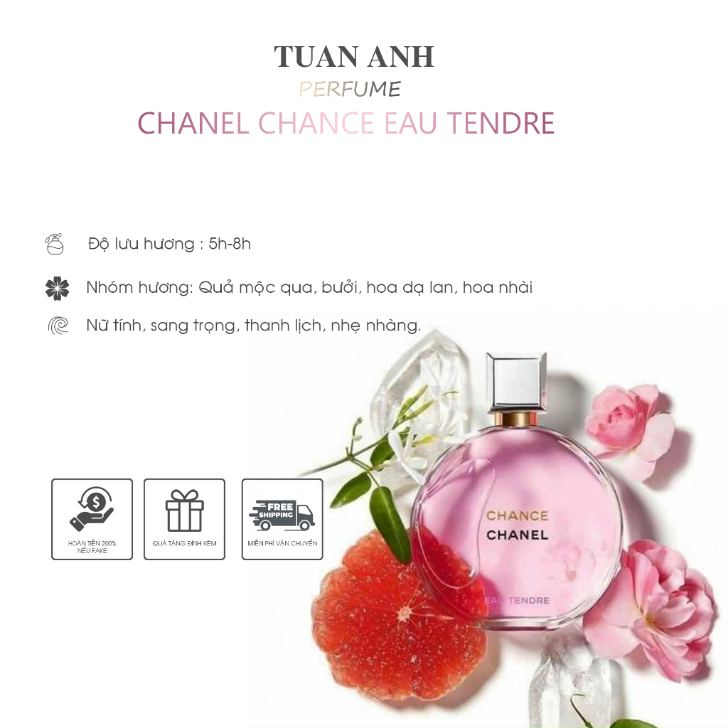 Nước hoa nữ thơm lâu chính hãng Chanel Chance Eau Tendre EDP - TUAN ANH PERFUME