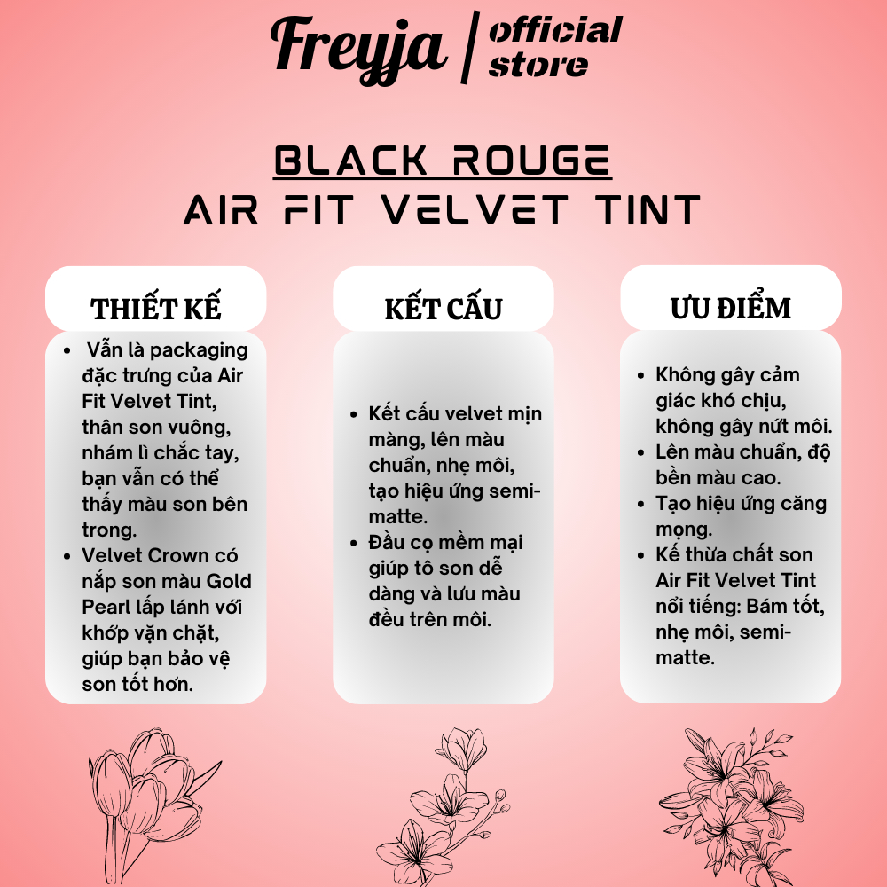 Son kem lì chính hãng Bl.ack Ro.uge Air Fit Velvet Tint Ver 7 _ Freyja.cop