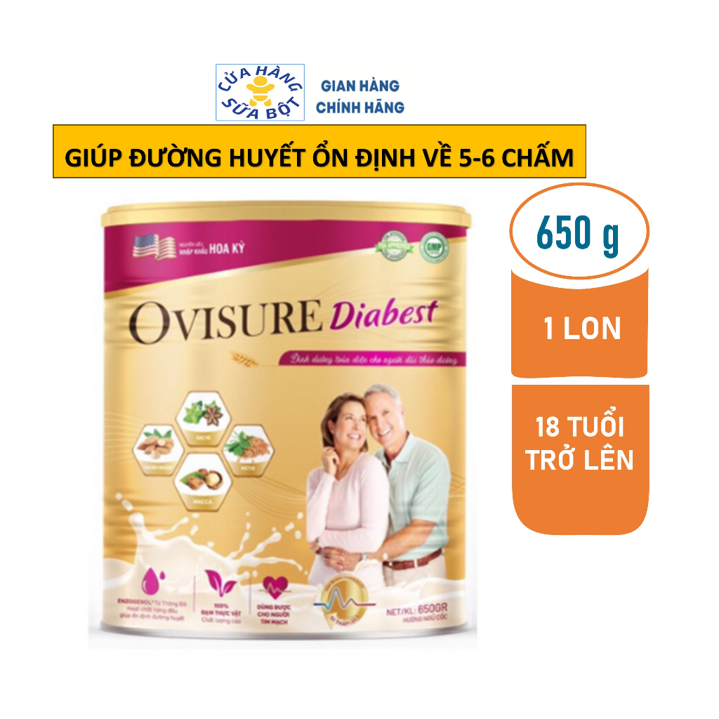 Sữa hạt tiểu đường Ovisure Diabest lon 650g
