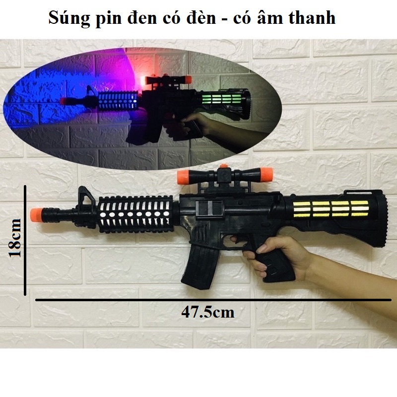 Đồ Chơi Súng Chạy Pin Có Đèn Có Nhạc Loại To Đẹp - Quà Tặng Cho Các Bé