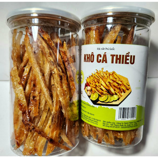 250gr khô cá thiều cắt sợi que tầm gia vị ăn liền, hủ pet, loại ngon, đồ ăn vặt pnp food