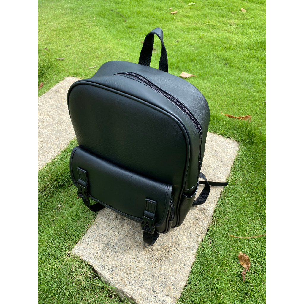 Balo Da Laptop Đen Thanh Lịch Đơn Giản Unisex