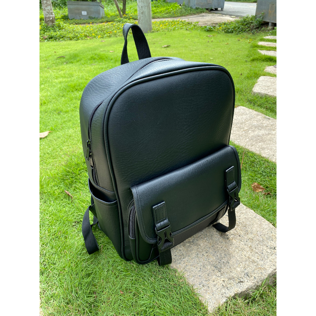 Balo Da Laptop Đen Thanh Lịch Đơn Giản Unisex