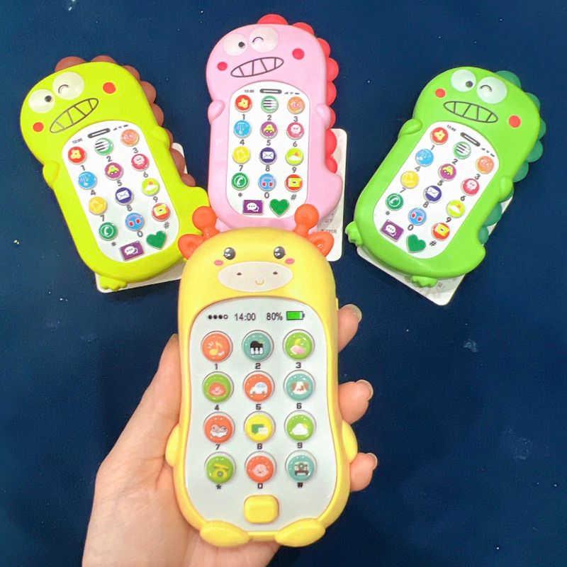 Đồ Chơi Điện Thoại Thông Minh Hình Thú Cute Phát Đèn,Nhạc, Có Gặm Nướu Cho Bé