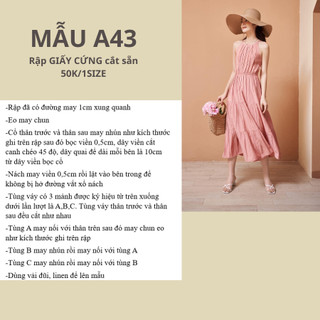 RẬP GIẤY CỨNG CẮT SẴN VÁY CHUN EO A43