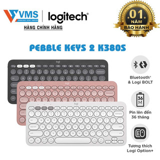 Bàn phím Bluetooth Logitech K380s Pebble 2 - Đa thiết bị, Phím tắt tùy chỉnh, Mỏng nhẹ, Easy-Switch