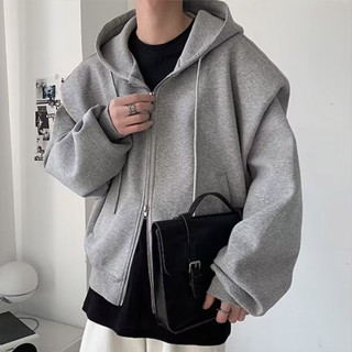 Áo Khoác Hoodie nam nữ khóa kéo 2 chiều, chất nỉ dày, không mũ to, ấm. Nice Clothes