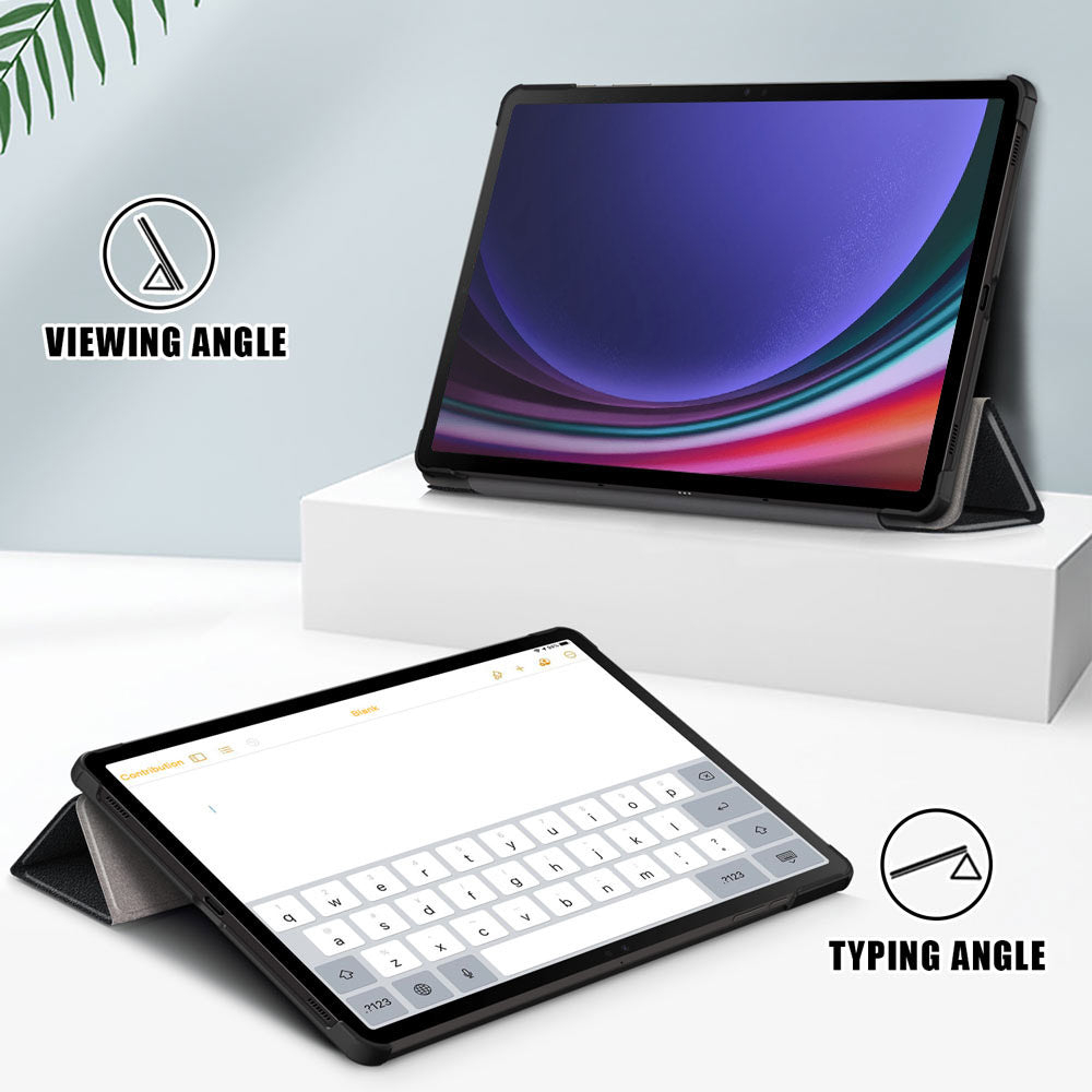 Bao Da Samsung Tab S9 PLUS/ S9 FE PLUS 12.4" X616B X816B Gấp 3 Khúc Lưng Cứng Có Nam Châm