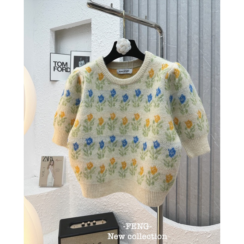 Áo len hoa tay lửng chất dày dặn hàng QCL1