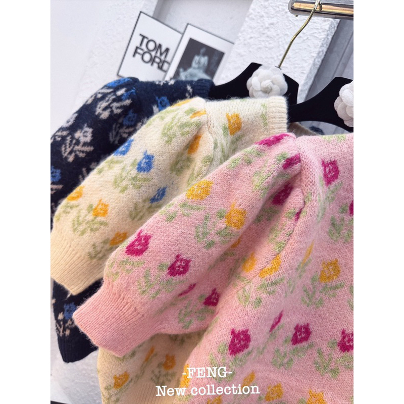 Áo len hoa tay lửng chất dày dặn hàng QCL1