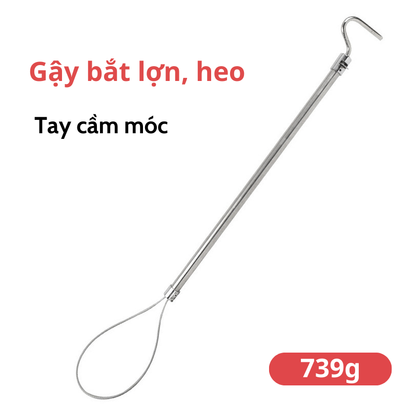 Gậy bắt heo inox 304 Dương Ninh khớp mõm chó BH103