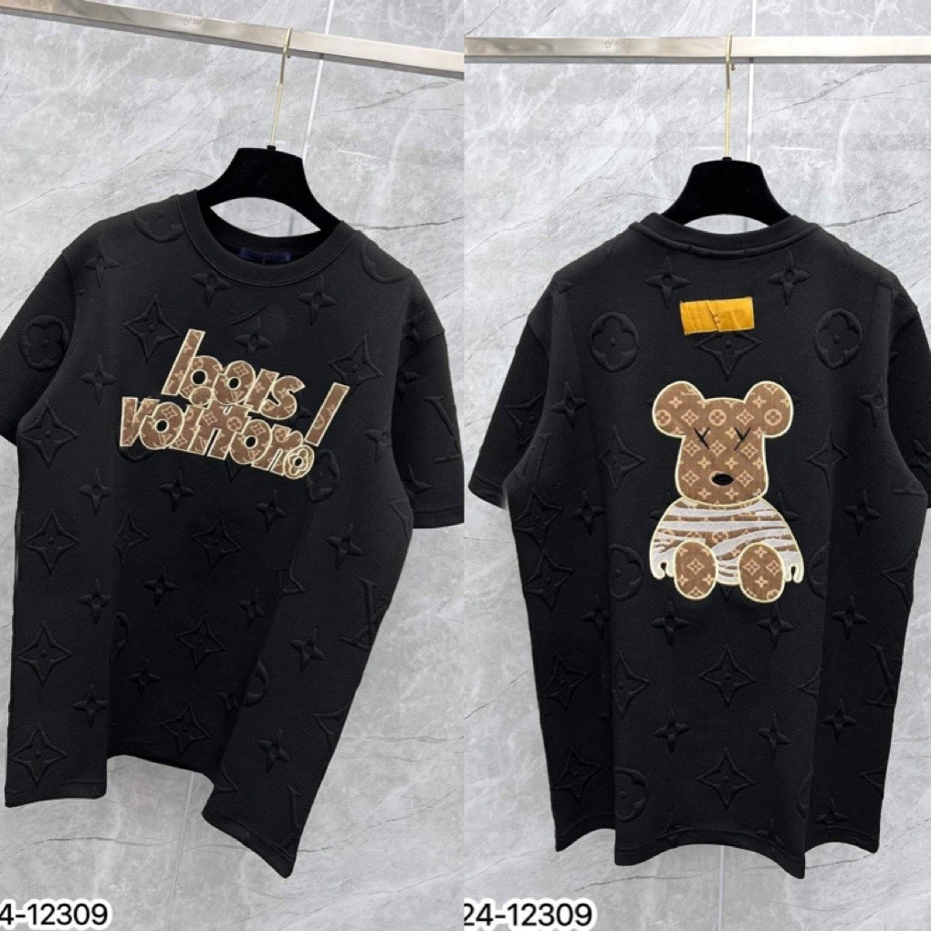 Áo thun nam cổ tròn Áo phông nam chữ nổi thêu mịn đẹp