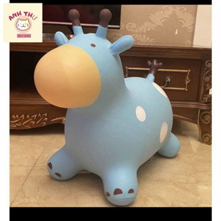  THÚ NHÚN BƠM HƠI HÌNH CON BÒ CÓ NHẠC mẫu mới như hình AN TOÀN CHO BÉ . 