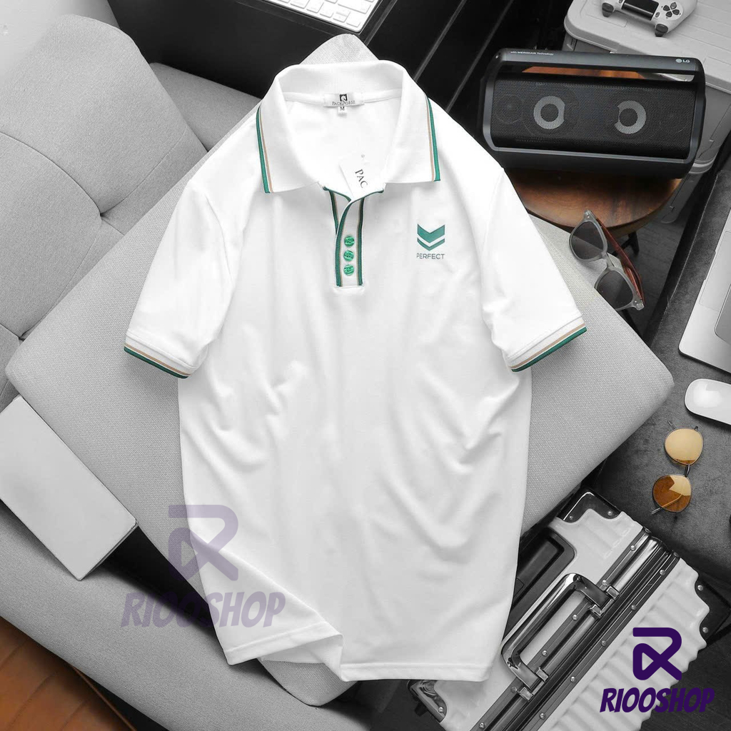 Áo thun nam có cổ đơn giản, áo polo nam basic màu trắng, đen, nâu đẹp RIOOSHOP RSP006 có size lớn, big size