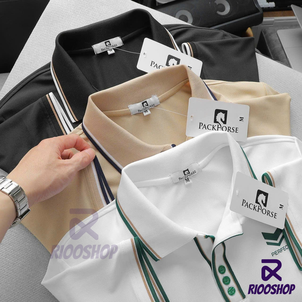 Áo thun nam có cổ đơn giản, áo polo nam basic màu trắng, đen, nâu đẹp RIOOSHOP RSP006 có size lớn, big size
