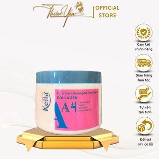 Hấp dầu kem ủ tóc collagen kella a+ màu hồng dưỡng tóc mềm mượt chắc khỏe 300ml