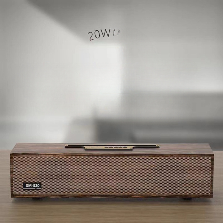 Loa bluetooth XM 520 Bass mạnh, công suất 20W siêu trầm , thiết kế vỏ gỗ dạng thanh để bàn Xm520 2022 - bảo hành 12Tháng
