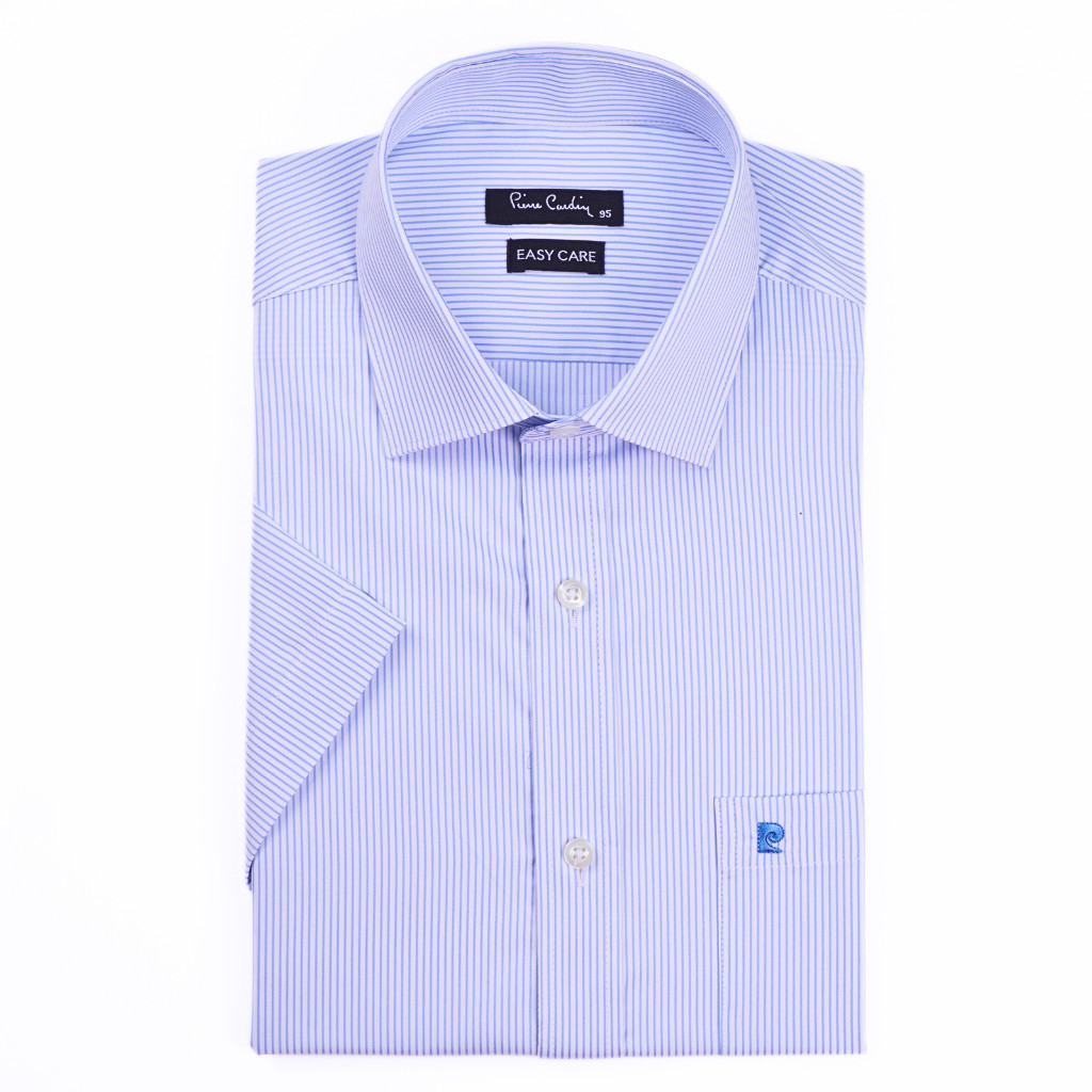 Áo sơ mi nam ngắn tay vạt ngang Pierre Cardin cao cấp xuất Hàn 100% cotton dáng Áo Regular ACN030| Korea Outlet