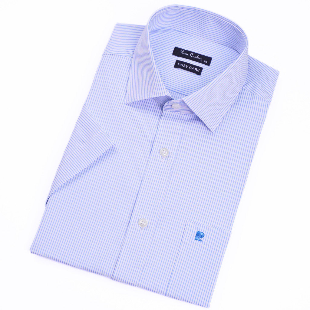 Áo sơ mi nam ngắn tay vạt ngang Pierre Cardin cao cấp xuất Hàn 100% cotton dáng Áo Regular ACN030| Korea Outlet
