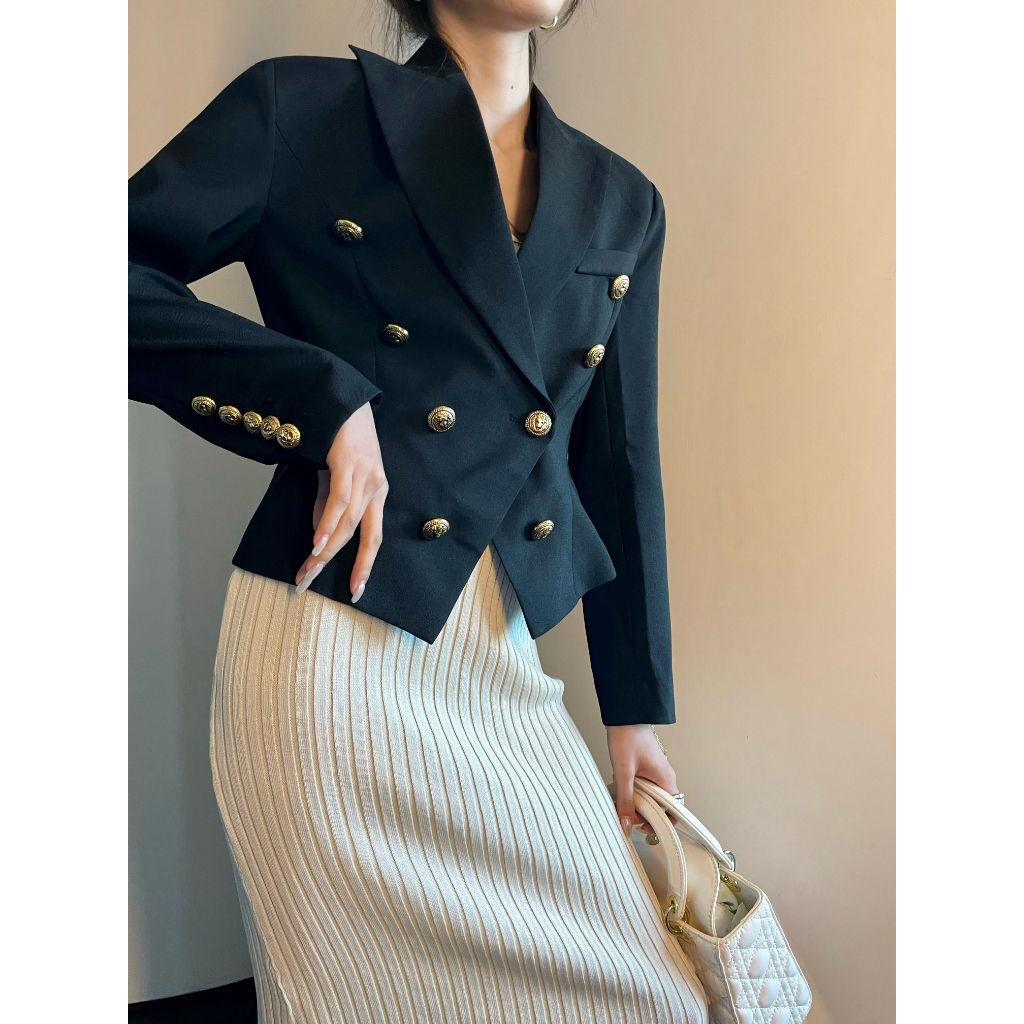 Áo khoác vest ngắn thời trang cao cấp Balmain phong cách hiện đại, thanh lịch