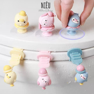 Tay Cầm Nắp Bồn Cầu Nhấc Mở Thông Minh Vệ Sinh Tiện Lợi Silicon Hình Thú Dễ Thương Chống Bám Vi Khuẩn BepNieu