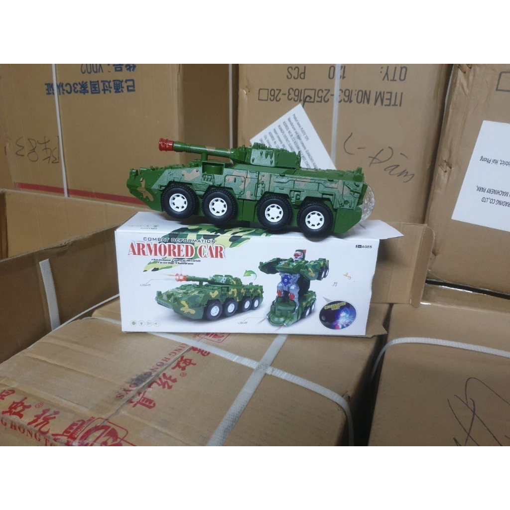 Đồ chơi trẻ em Xe tăng biến hình robot - có nhạc và đèn nháy rất vui nhộn