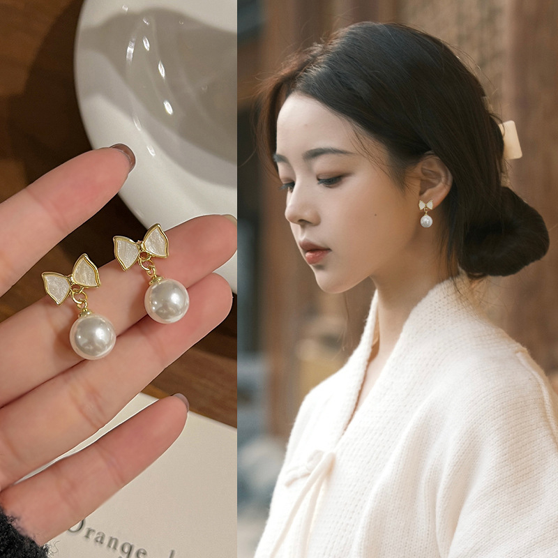 Bông tai nữ Bluehope khuyên nữ nơ dáng ngắn xinh xắn dễ thương nhẹ nhàng BT36