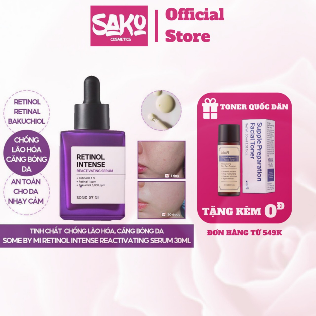 Tinh Chất RETINOL Ngăn lão hóa với Collagen và Peptides Some By Mi Retinol Intense Reactivating Serum 30ml
